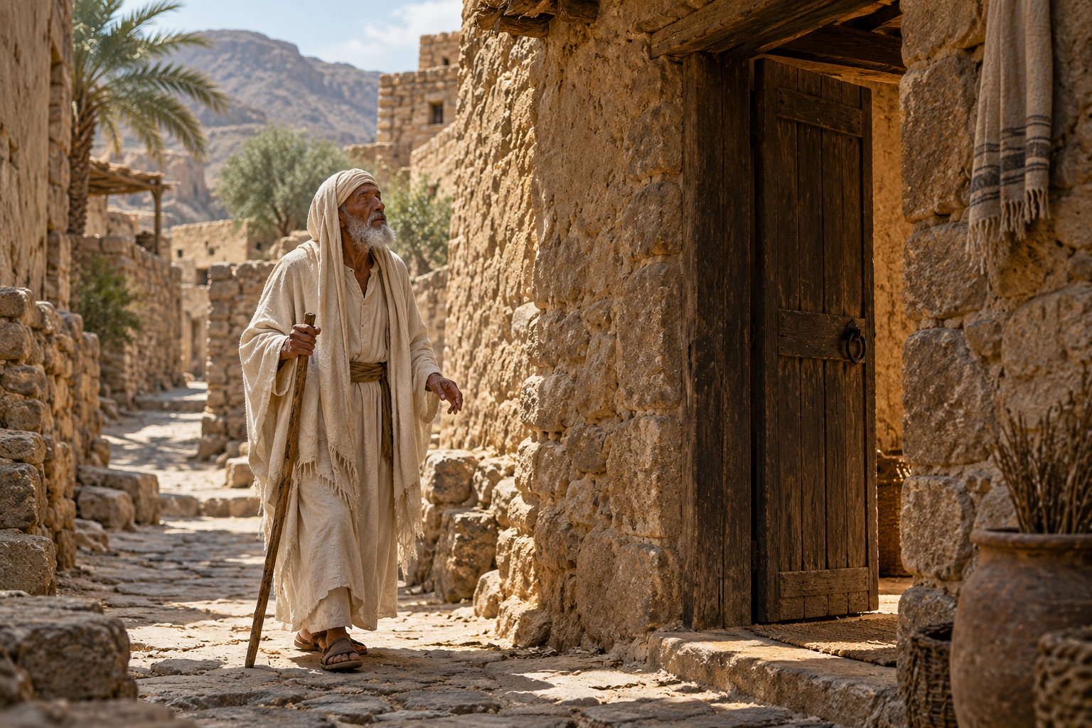 An imagined setting for the attentive seeker in 80:1–16; no prophet is shown.