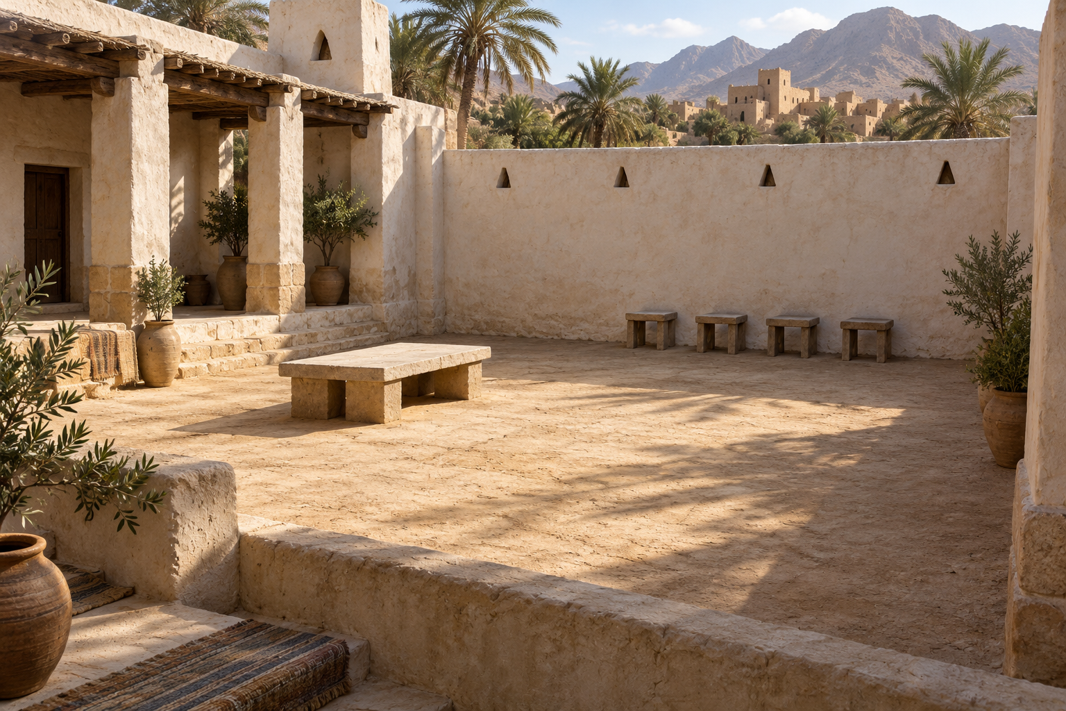 An empty court with four witness places invites reflection on the responsibility of testimony in 24:1–20.